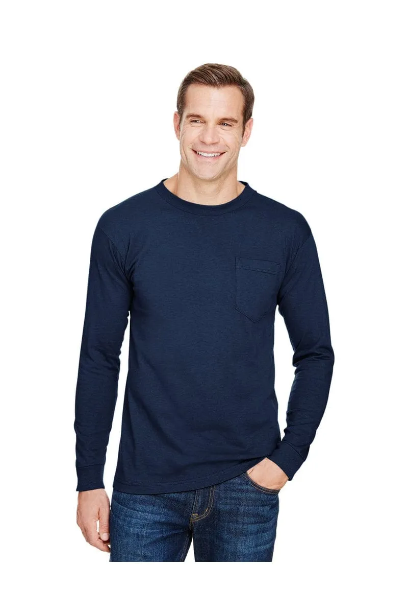 Bayside BA3055: Unisex Union-Made Long-Sleeve Pocket Crew T-Shirt
