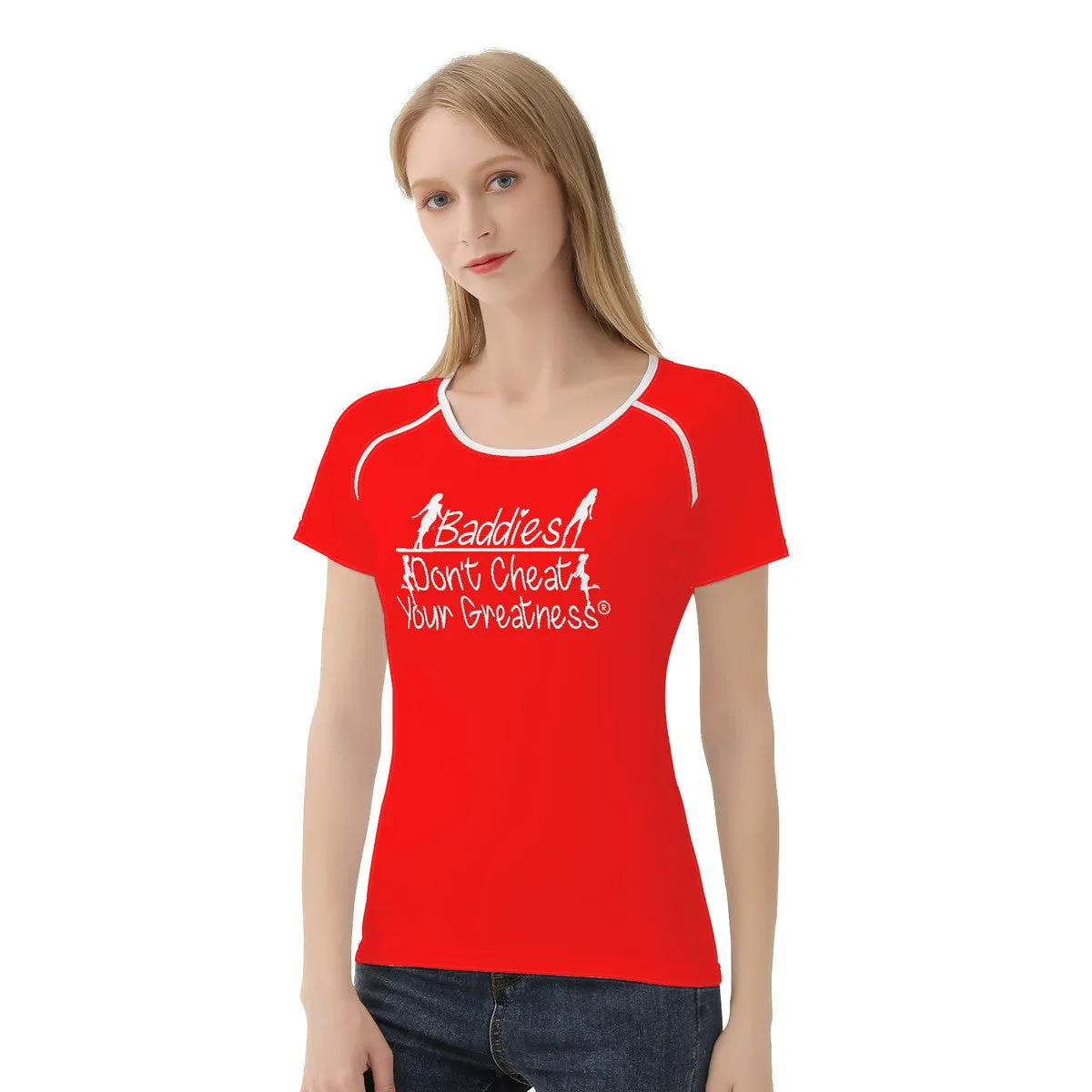 DCYG 24SX Baddies White Logo & Red Women's All-Over Print T shirt