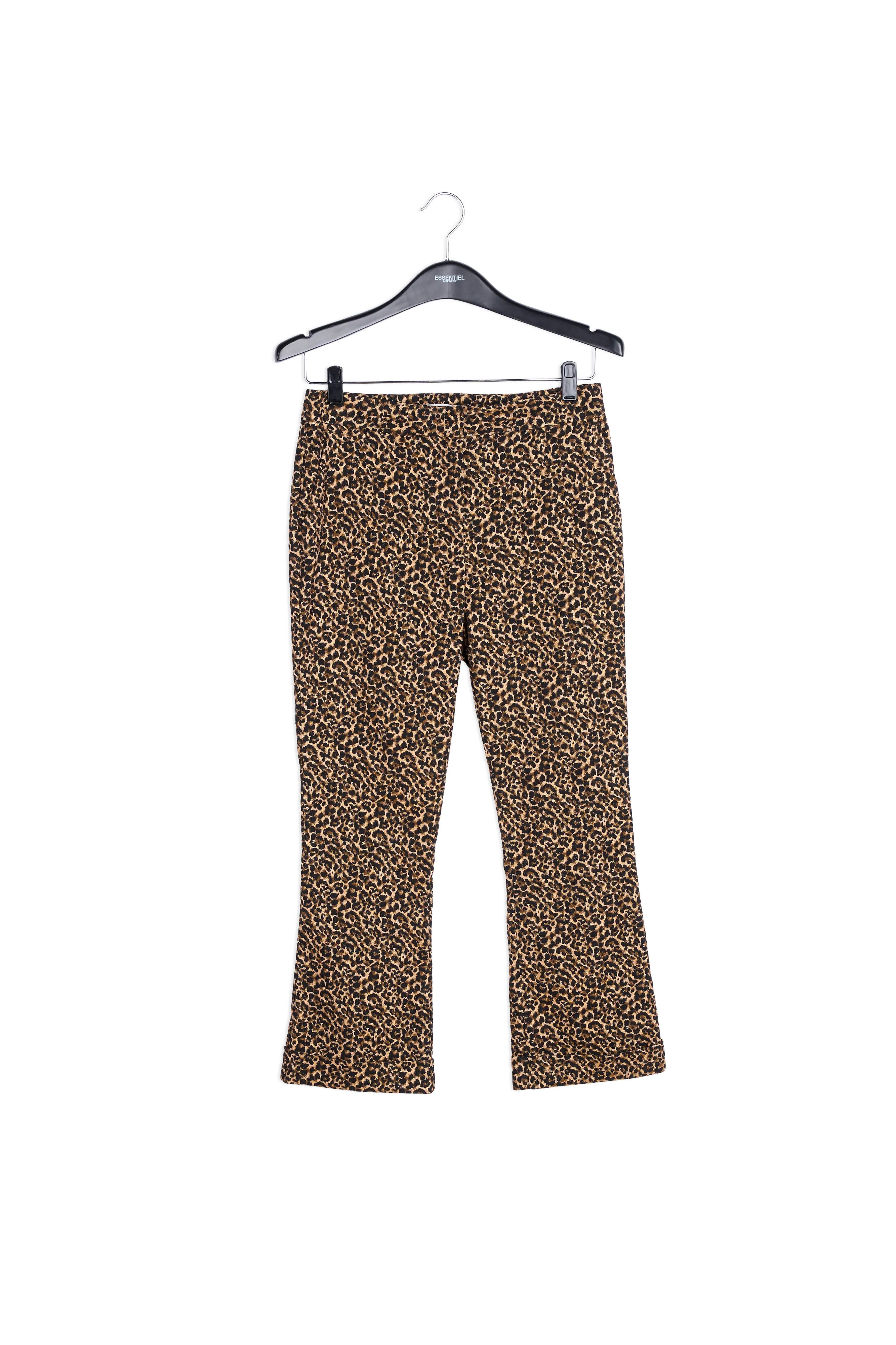 Flared-fit leopard-motif pants