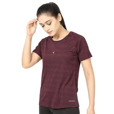Kronos Raglan Grindle Striper | Women's | Crimson | KIBI Sports