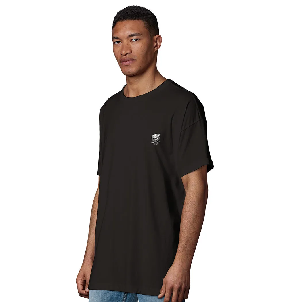 Lancia Stratos - Men's Oversized Rear Print Black T-shirt