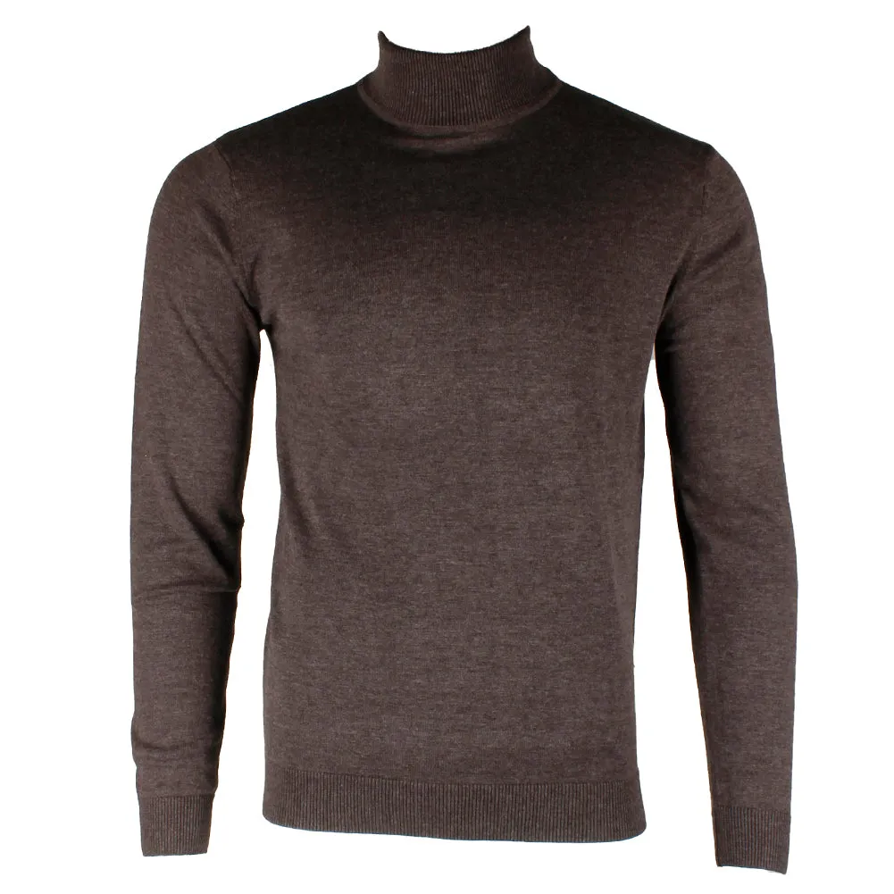 Men's Turtleneck Sweater Long Sleeve Casual Cotton Blend Classic Pullover Top