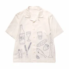 Service Works Light Twill Picnic Short Sleeve Shirt (Off White)