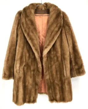 Vintage Tassavel Women's Luxury Imported French Long Tan Fur Fashion Coat